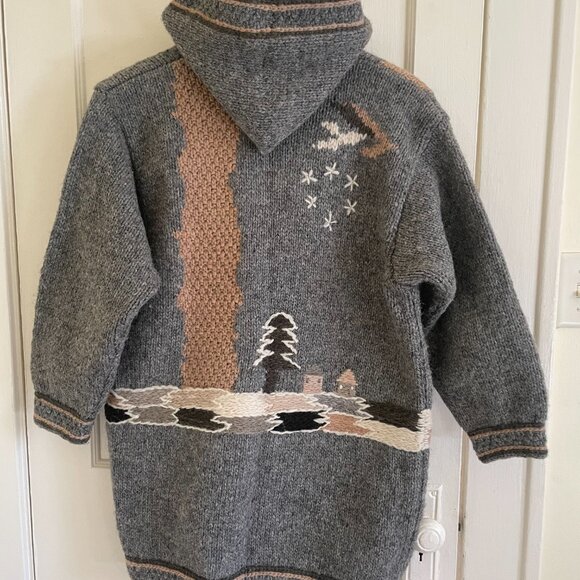 Vintage thick wool sweater coat - Picture 4 of 6